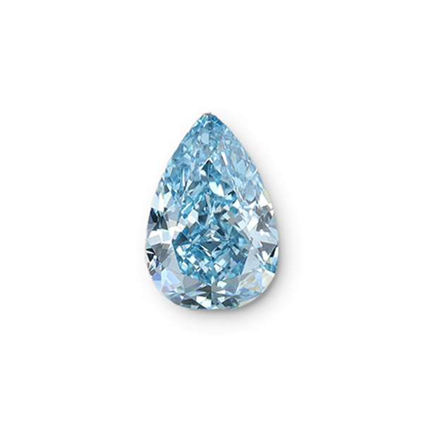  實驗室藍彩鑽水滴形裸石2克拉 