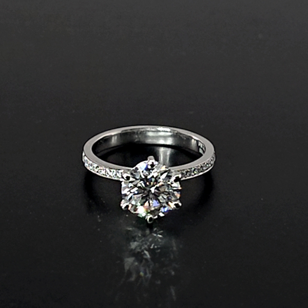 實驗室鑽石圓形女戒2克拉D.vs1 
