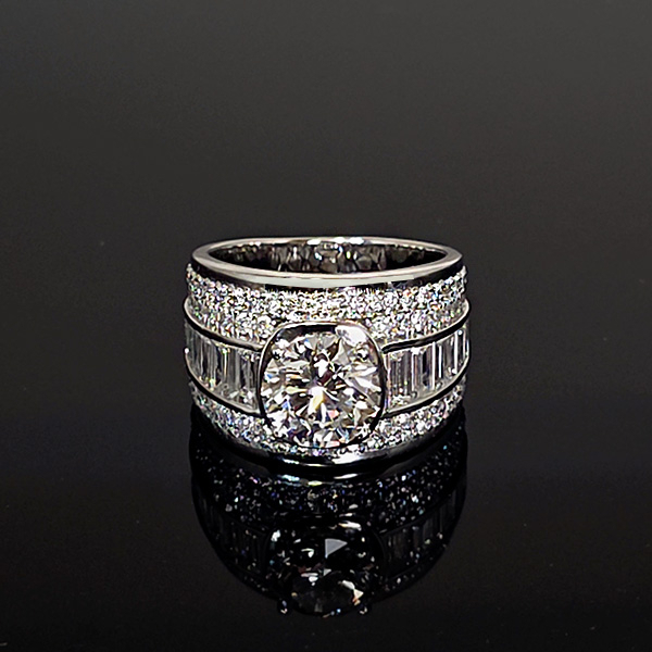 實驗室鑽石圓鑽男戒3克拉D.vs1 