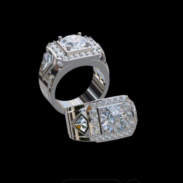 實驗室鑽石圓形男戒3克拉D.vs2 