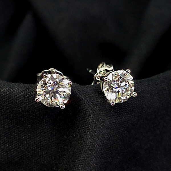 實驗室鑽石圓鑽耳環2克拉D.vs2 