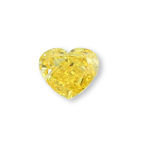 實驗室黃彩鑽心形裸石1克拉 