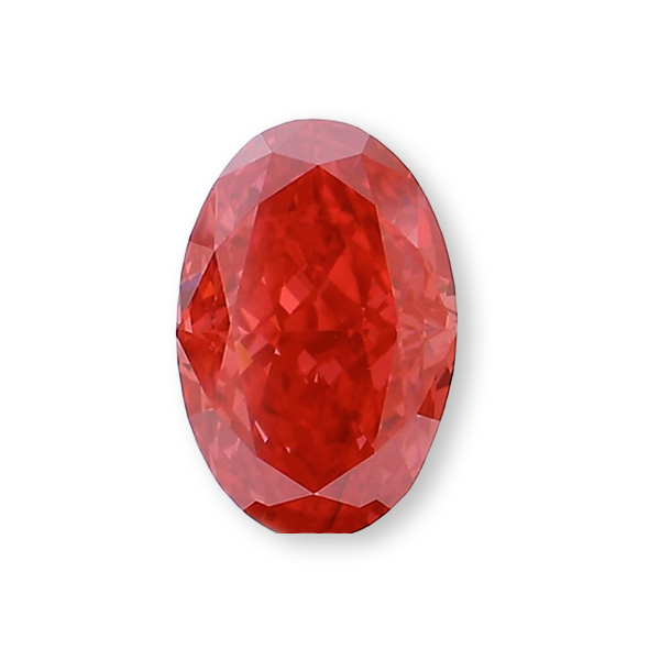 實驗室紅彩鑽橢圓形裸石7克拉 