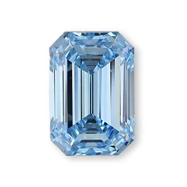 實驗室藍彩鑽祖母綠形裸石10克拉 