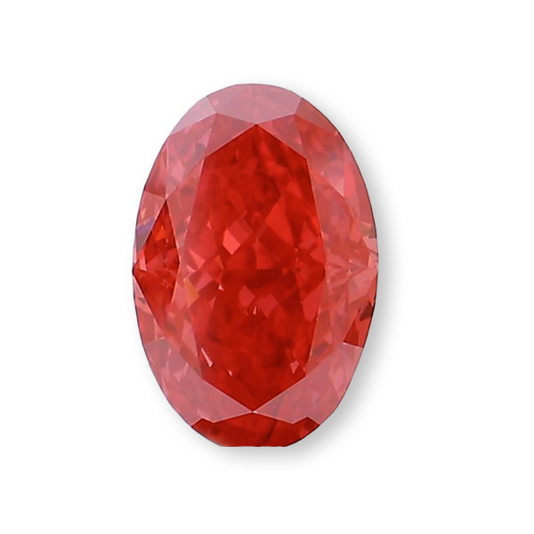實驗室紅彩鑽橢圓形裸石10克拉 