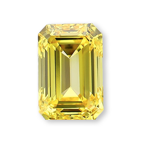 實驗室黃彩鑽祖母綠形裸石10克拉 