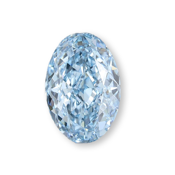 實驗室藍彩鑽橢圓形裸石7克拉 