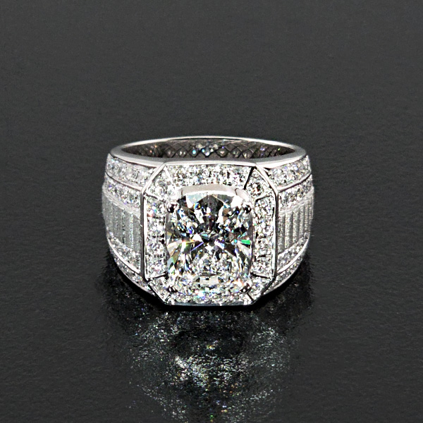 實驗室鑽石沈形男戒5克拉E.vs2 