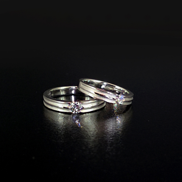 實驗室鑽石圓鑽男女對戒(2只) 