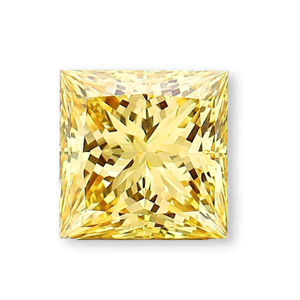 實驗室黃彩鑽公主形裸石10克拉 