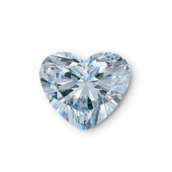 實驗室藍彩鑽心形裸石5克拉 