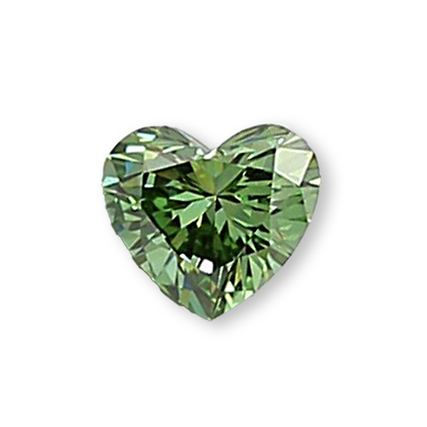 實驗室綠彩鑽心形裸石5克拉 