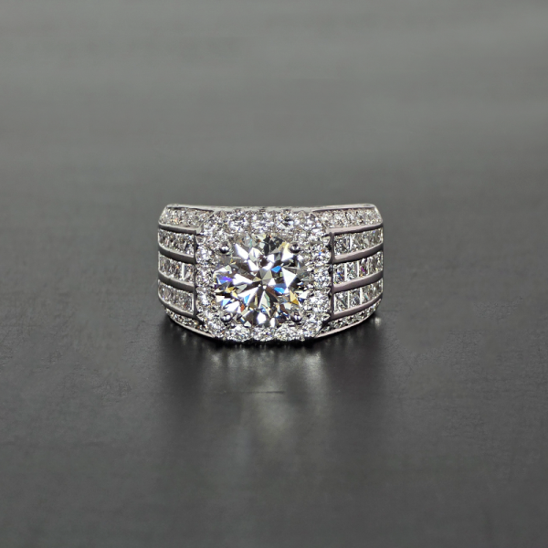 實驗室鑽石圓鑽男戒3克拉D.vs2 