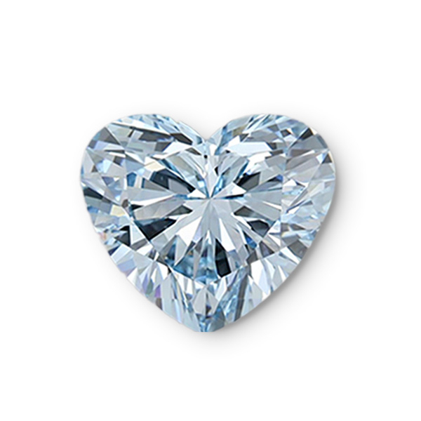 實驗室藍彩鑽心形裸石10克拉 