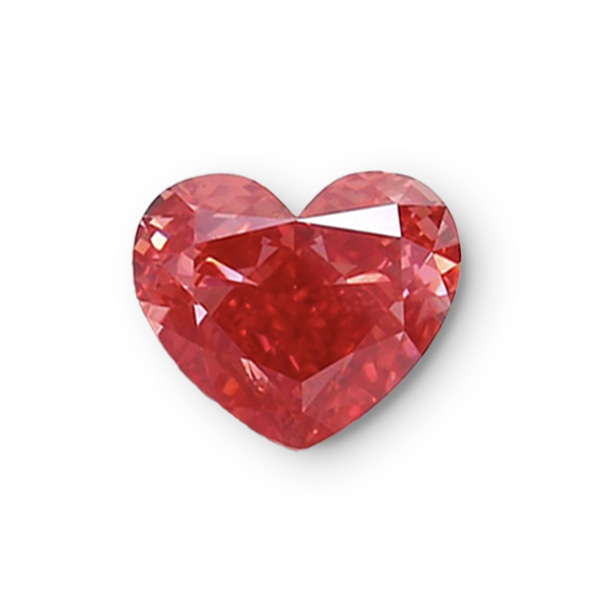 實驗室紅彩鑽心形裸石5克拉 