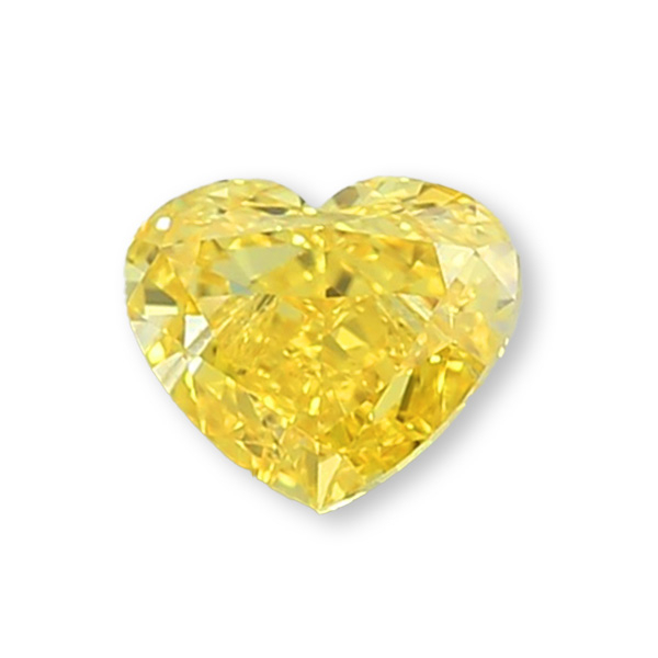 實驗室黃彩鑽心形裸石10克拉 