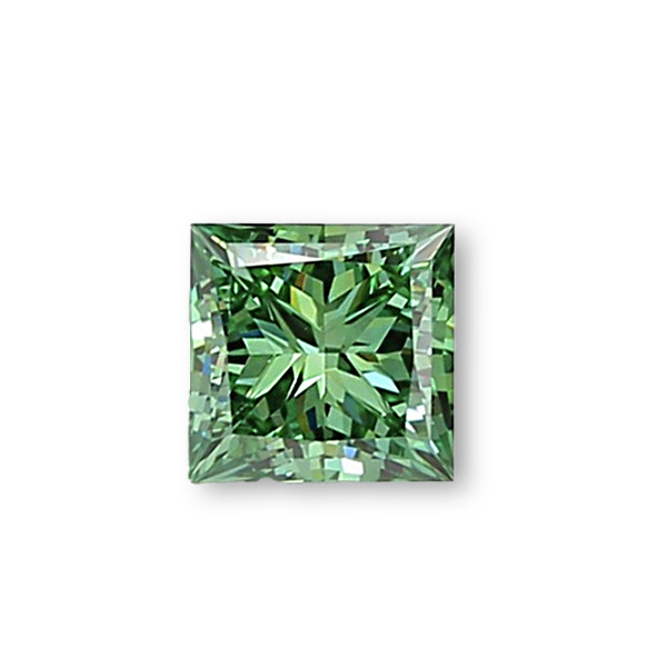 實驗室綠彩鑽公主形裸石2克拉 