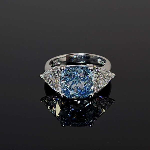 實驗室藍色彩鑽女戒5克拉 